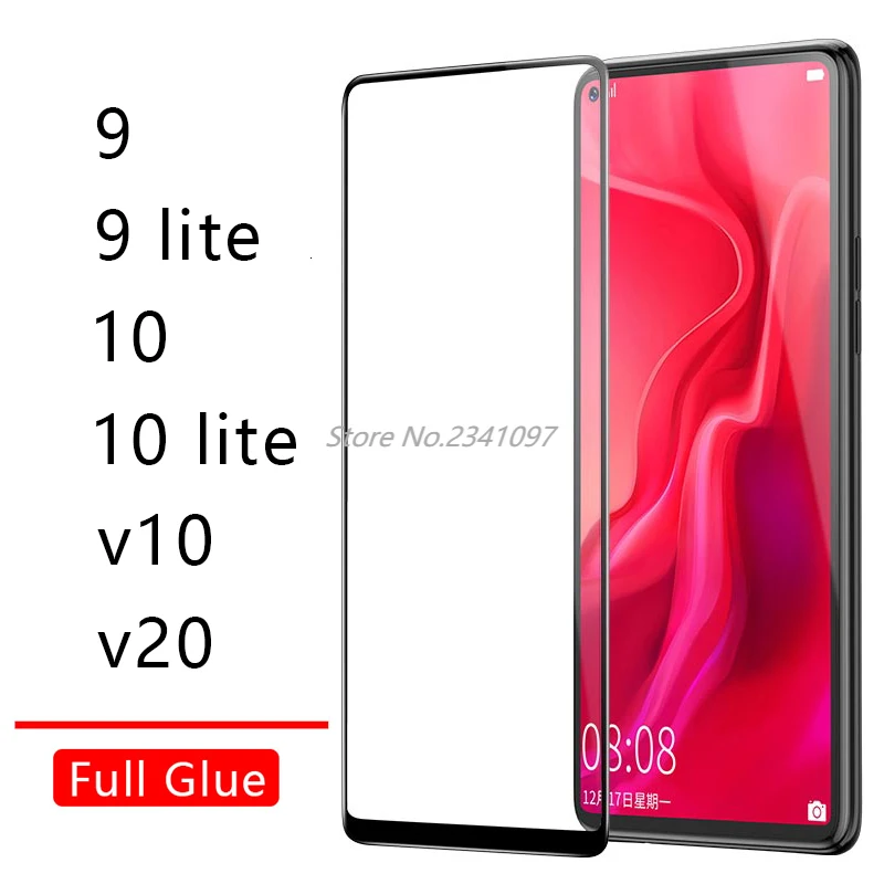 Чехол для Honor 9 10 Lite V10 V20 View 20 чехол с полным клеем закаленное стекло Huawei Honer Onor 9lite