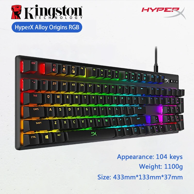 Механическая клавиатура HyperX из сплава игровая Kingston для рабочего стола с