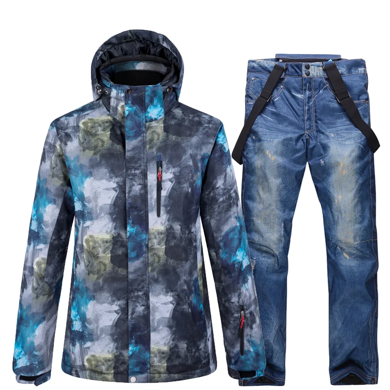 30 мужской зимний костюм 10k водонепроницаемая ветрозащитная зимняя верхняя одежда для сноуборда лыжная куртка+ нагрудники зимние штаны для мужчин