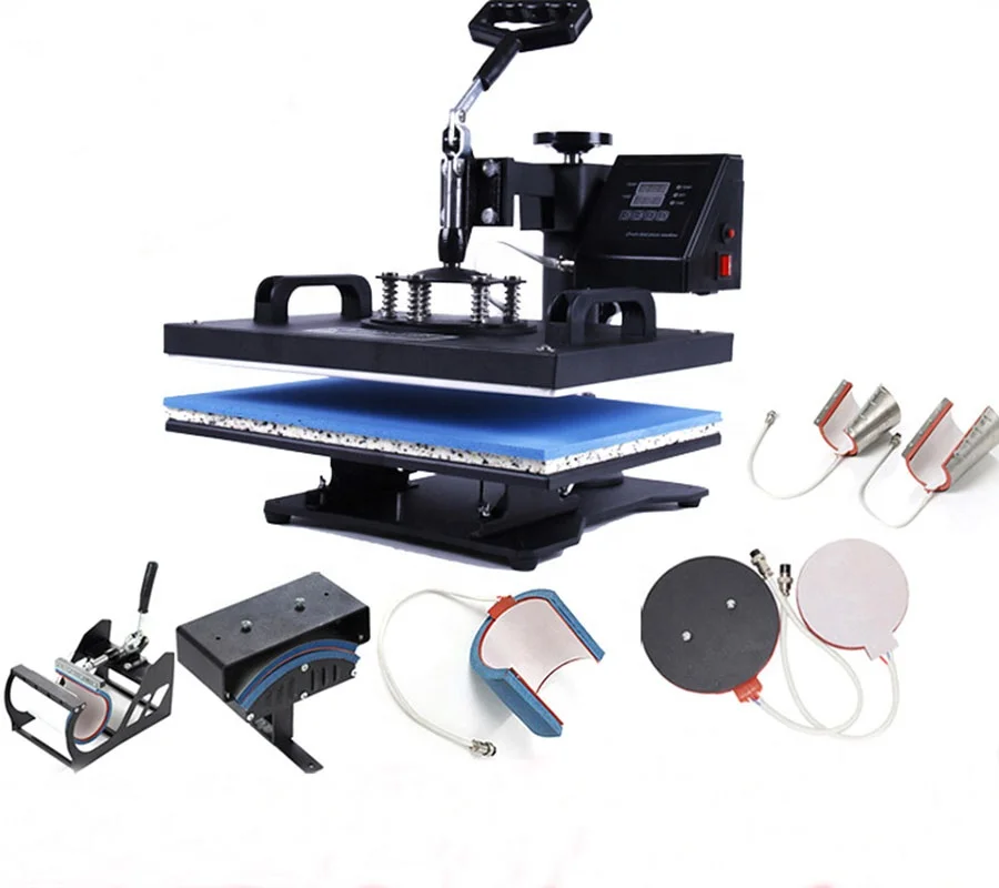 Promotion Double Display 30*38cm 8 In 1 Combo Heat Press Machine