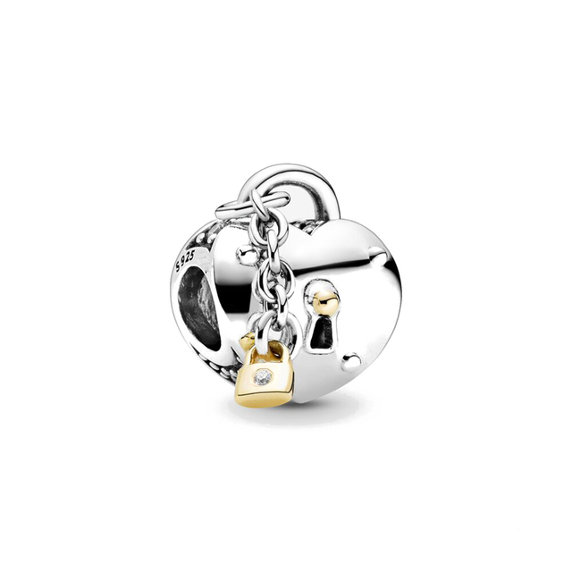New lock safety charm diy bead pendant dangle charm fit snake chain bracelet bangle D-3