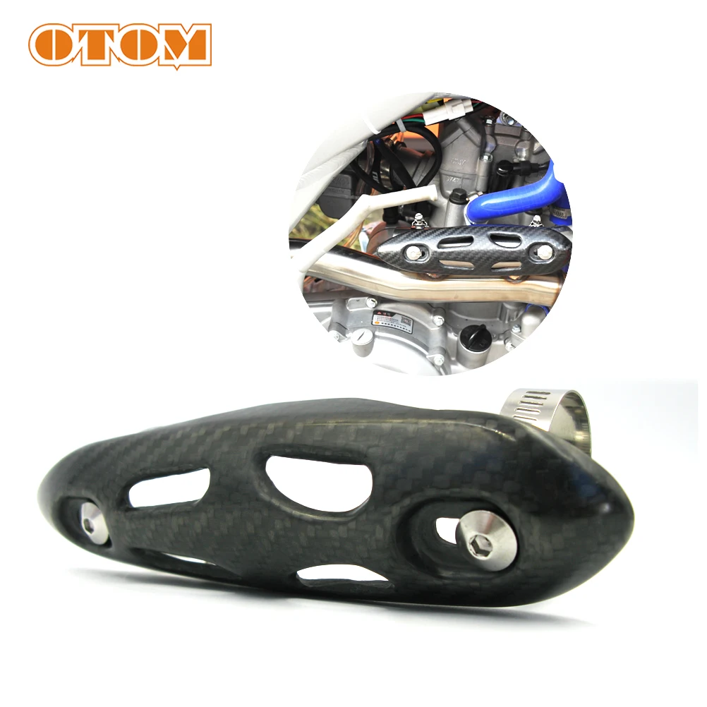 OTOM Carbon Fiber Exhaust Muffler Pipe Protection Heat Shield Cover