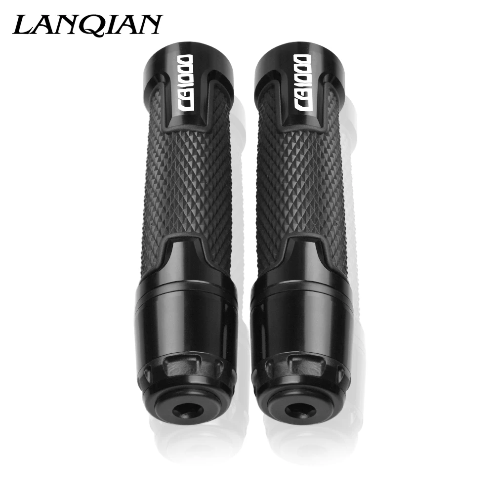 Черный 7/8 ''мотоцикл Алюминий пластиковые ручки с логотипом для HONDA CBF1000 CBF 1000 2006 2007 2008 2009 2010 2011 2012 2013 - Цвет: Черный