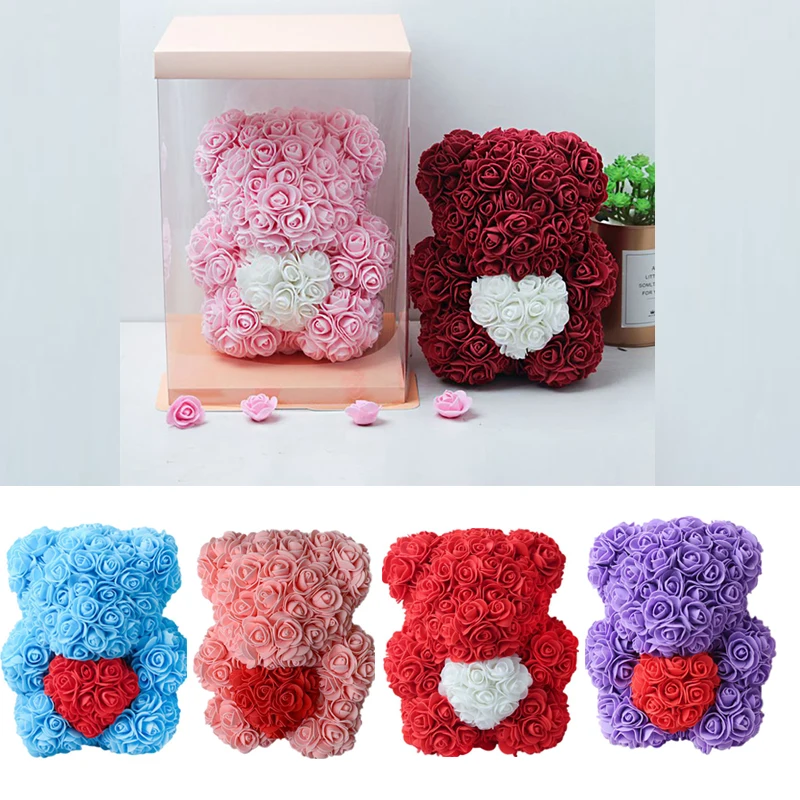 Romantic PE Rose Bear Artificial Rose Decorations Cute Girlfriend Gift Mother\'s day Valentine\'s Day gift Wedding Decoration#3