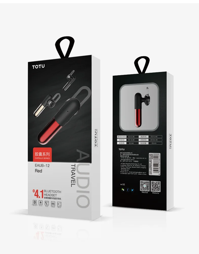 TOTU Stereo Wireless Bluetooth Earphone Mini Business Portable Earphones With Mic Sport IPX7 Waterproof Earbuds Headset