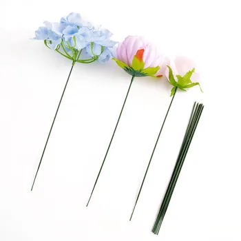 

40cm Fake Plant Rod Artificial Flowers Stem 100pcs Plastic Iron Wire Craft For DIY Home Garden Party Wedding Decoration QLY9494