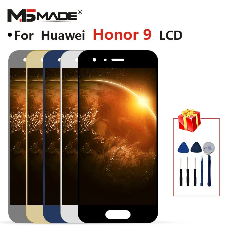 Для huawei Honor 9 STF-L09 STF-AL10 STF-AL00 ЖК-дисплей Экран Дисплей Digitizer Замена с рамкой для Honor 9 Дисплей
