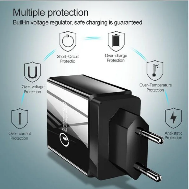 4usb многопортовое зарядное устройство Европейский стандарт Британский и американский зарядное устройство для мобильного телефона qc3.0
