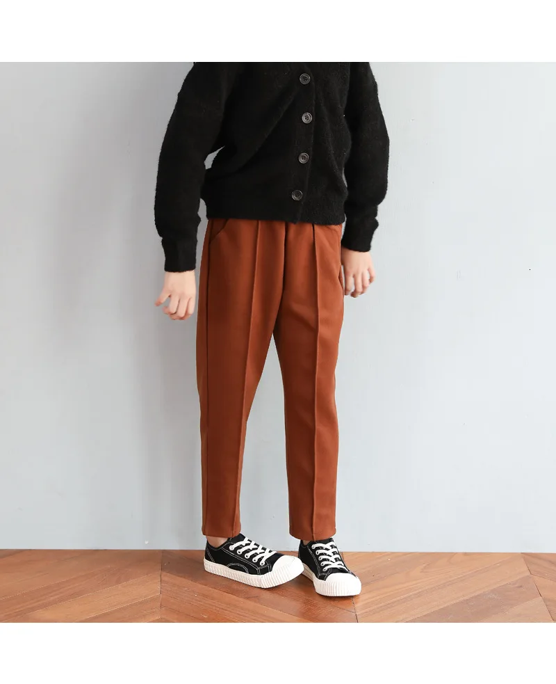 Teenage Girls Pants Woolen Trousers Children Pants Autumn Winter School Kids Clothing Casual Pocket Pant For Teen Girl Khaki