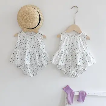 

2020 New Baby Girls Ruffles Printed Romper Sleeveless Summer Kids Jumpsuit 0-2t