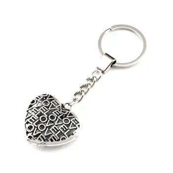

15pcs/lots Keychain 3D Love hollow Heart Alloy Charms Pendants Key Ring Travel Protection DIY Jewelry A-554f
