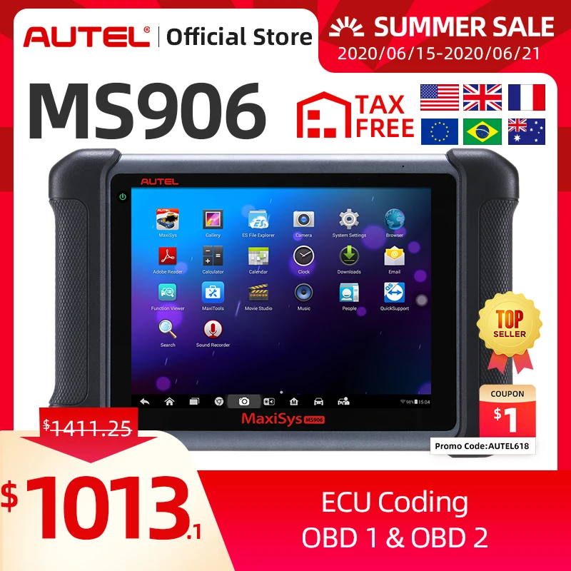AUTEL MaxiSys MS906 Auto Diagnostic Tool OBD2 Scanner Automotive Key Coding OBD 2 ECU Tester Key Programmer PK MS906BT MS906TS|diagnostic tool obd2|maxidas ds708diagnostic cars tools - AliExpress