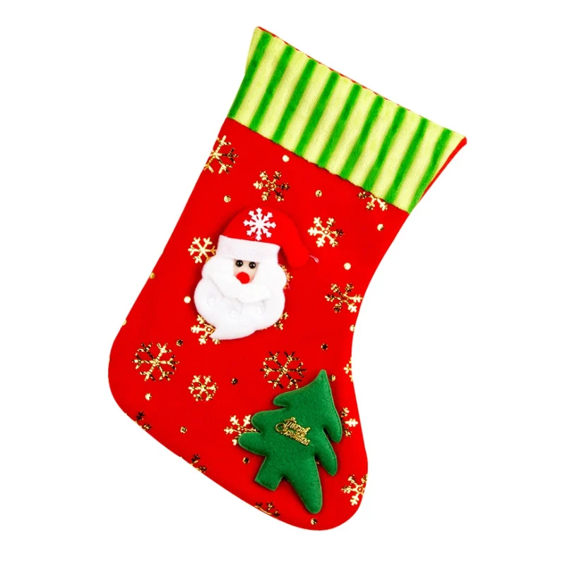 Christmas Stockings Gift Holder Xmas Gift Bag Tree Christmas Hanging Pendant Printed Party Ornaments Decorations - Цвет: A