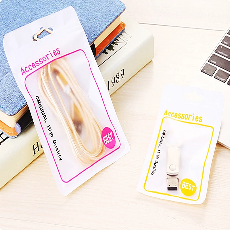 100pc 10.5*15cm  ziplock plastic bag cable bag zipper Plastic Packaging bag Gifts Small adorn article accessories packing bag 2