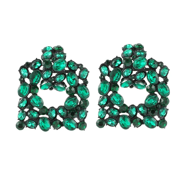 Ztech New Green Series Set Earrings Designer Jewelry Crystal Tassel Za Accessories Handmake Statement Bijoux Pendientes Brincos E1602