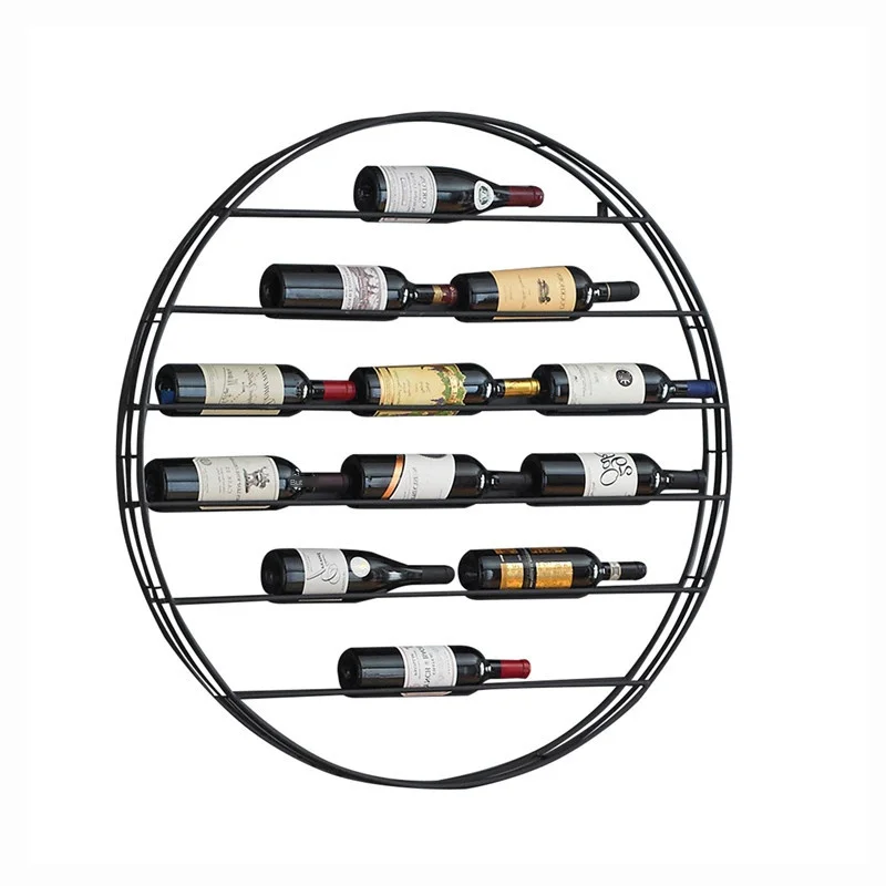 European Wine Rack Wall Hanging Wrought Iron Cafe Bar Wall Hanging Wrought Iron Wine Rack