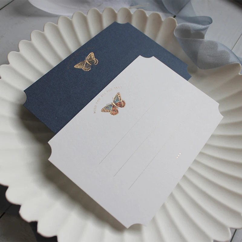Высококачественная легкая Роскошная рельефная трехмерная бронзовая открытка с узором в виде бабочек, поздравительная открытка, открытка с сообщением