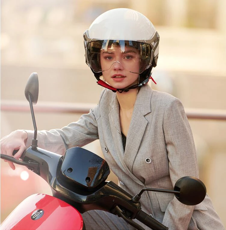 Casco de motocicleta Ninebot para hombre y mujer, visera Universal para  bicicleta eléctrica, diseño extraíble, cuatro estaciones|Piezas y  accesorios de scooter| - AliExpress
