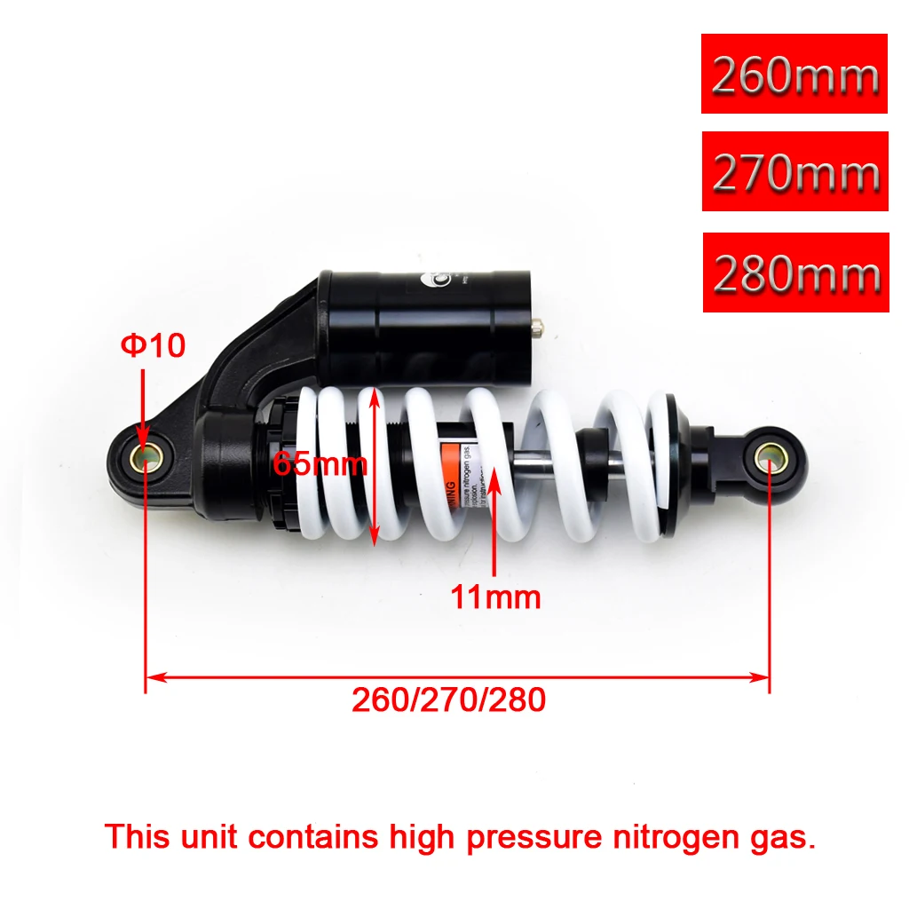 280mm Motorcycle Rear Gas Rear Shock Absorber Suspension For SDG SSR