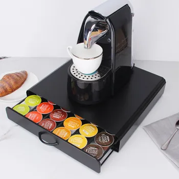 

2020 Dolce Gusto coffee capsule metal storage box / drawer type shelf can hold 36 capsules for Dia 5..2cm Storage Drawer