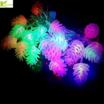 

Kingoffer 4M 20leds Multicolor Led String Pinecone Waterproof EU/US Plug Fairy Lights for Christmas New Year Garland Outdoor