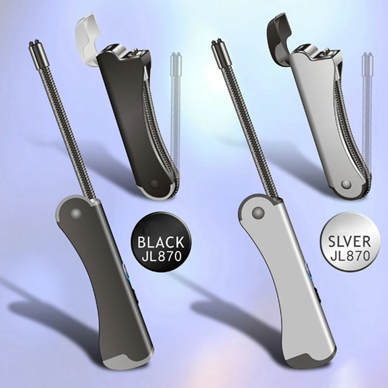 

Dual USE USB Electric Lighter Long 360 Rotation Metal Hose Electronic Cigarette Lighters Windproof Plasma Arc Pulsed Lighter