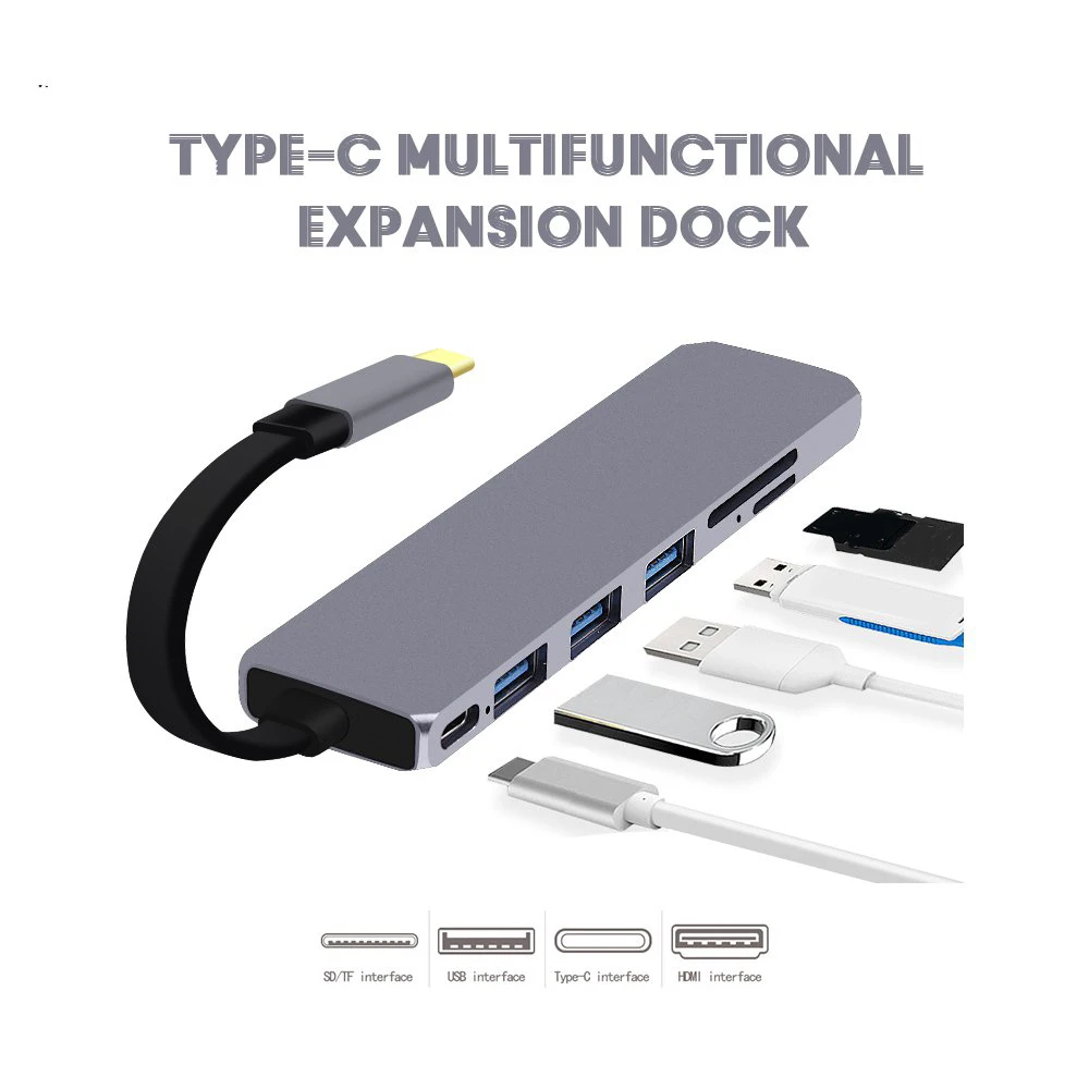 USB C концентратор USB-C-HDMI USB 3,0 SD/TF кард-ридер концентратор USBC разветвитель для MacBook Pro huawei mate 20 Pro type C usb-хаб