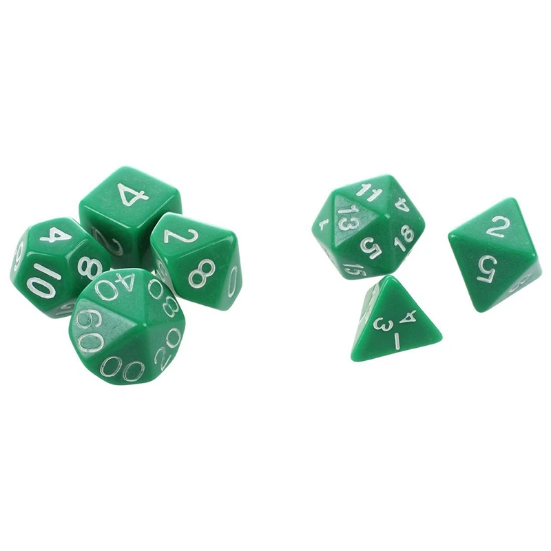 14Pcs Dice Dice Die D4-D20 for Games Dungeons& Dragons RPG Dungeons and Dragons D&D- 7Pcs Green& 7Pcs Red