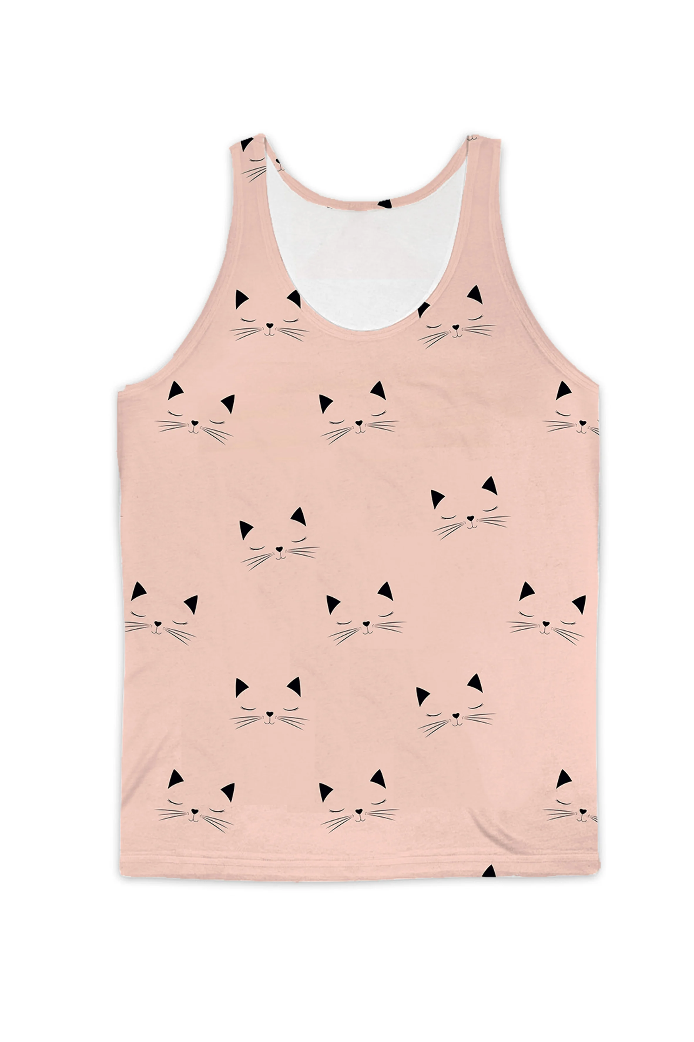 

REAL American US SIZE Happy Cat Sublimation Printing plus size Tank top
