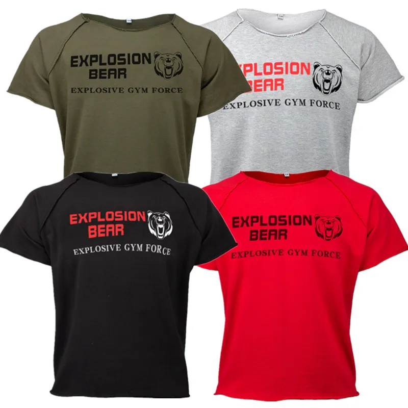 

Fashion Men cotton T-shirt Jogger Sporting Skinny Tee Shirt Male Gyms Fitness Bodybuilding Workout black Tops Clothing