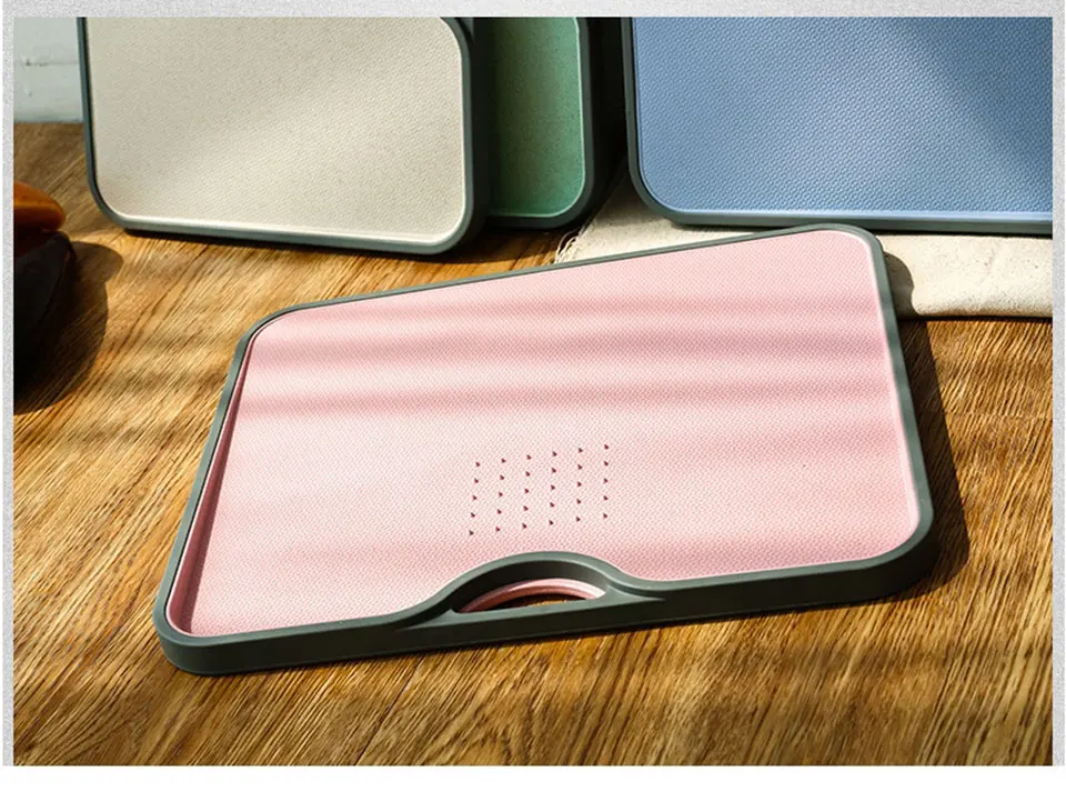 

Kitchen Chopping Blocks Non-slip Cutting Board With Colanders Kitchen Chopping Boards Double Face Drain Rack Kitchen Organizer