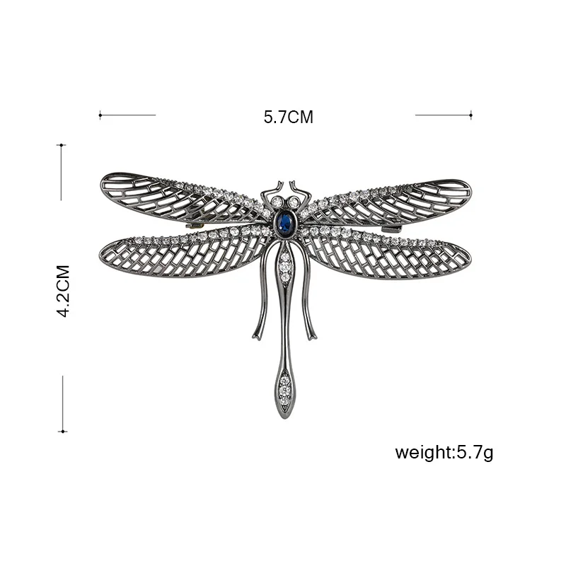 Blucome винтажные Полые Стрекоза Медь Брошь для женщин кубический циркон насекомое животное броши для отворота хиджаба сумка с шарфом Банкетная булавка Joias