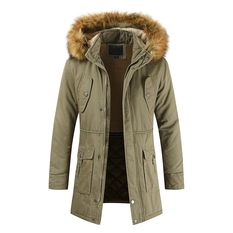 

2019 Winter Jacket Men Hooded Padded Jacket Male Hooded Coat Military Fur Hood Warm Trench Tactical Bomber Army Parka L-3XL