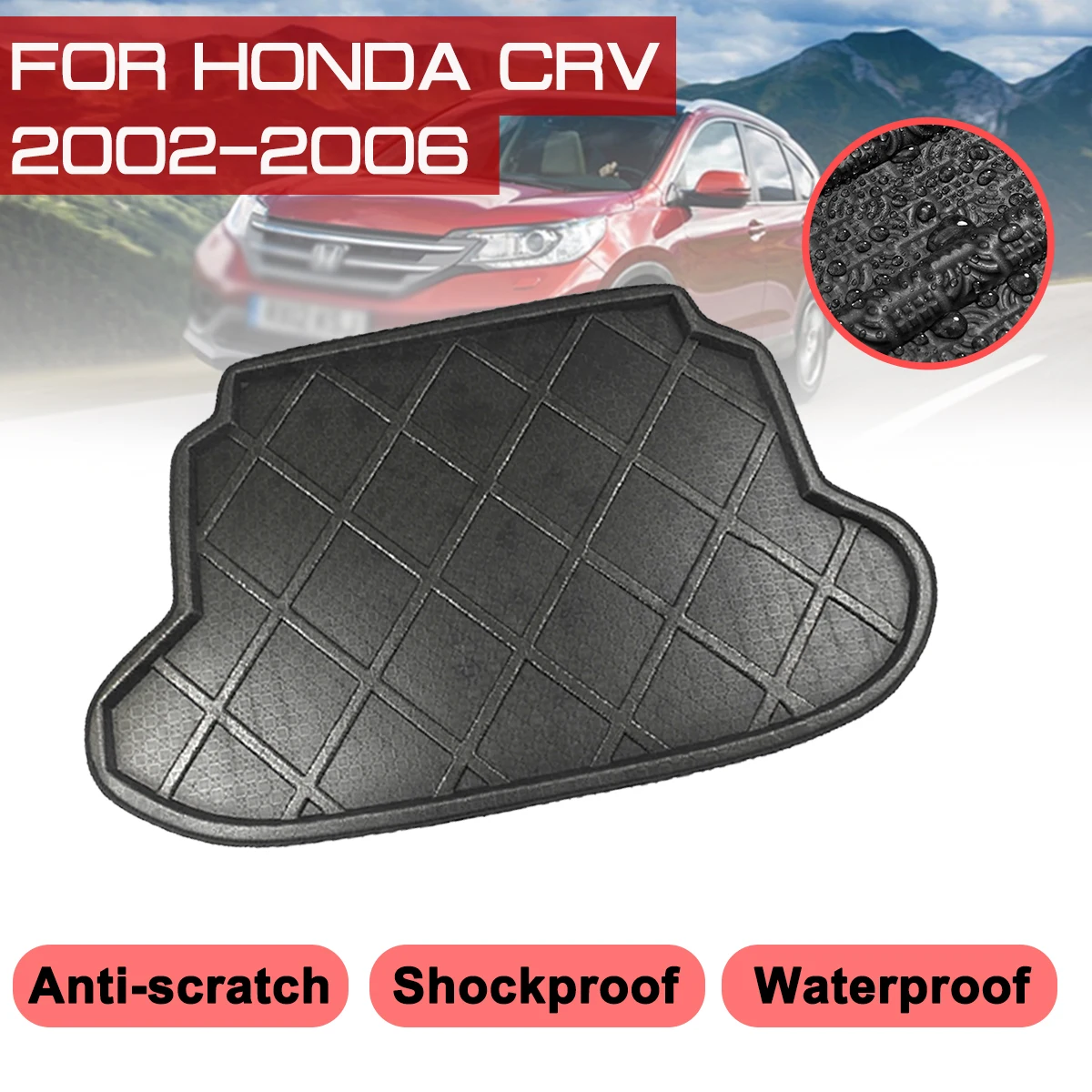 Car Floor Mat Carpet For Honda CRV 2002 2003 2004 2005 2006 Rear Trunk