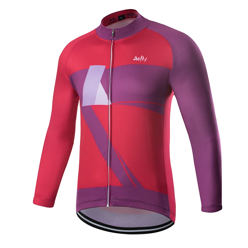 Thin top Aofly,, дышащая, с длинным рукавом, Pro Team, высокое качество, для велоспорта, Джерси, для горного велосипеда, одежда, сохраняет тепло, в тепле, флисовое пальто - Цвет: Thin top