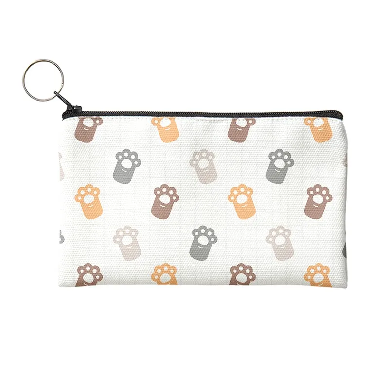Women and Men Funny Cute Cat And Dog Cartoon Picture Coin Purse Girls Wallet Pouch Zipper Small Canvas Bag