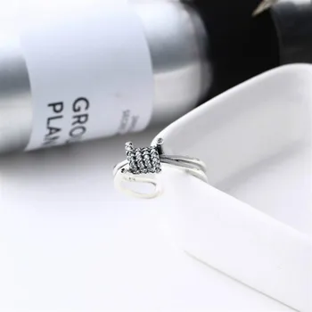

925 Sterling Silver Rings For Women Spring Shape Zircon Femme Fashion Simple Fine Jewelry Open Ring Vintage High Quality 925-988