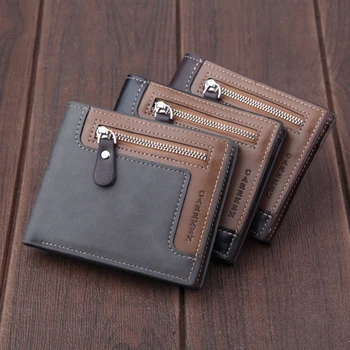 

Men Leather Wallet ID Credit Card Holder Clutch Bifold Pocket Zipper Coin Purse