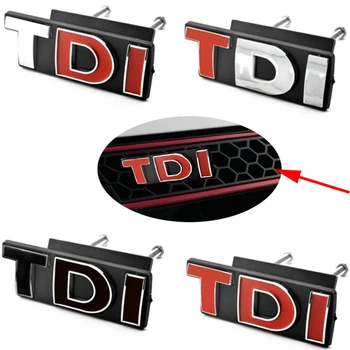 

for TDI Car Front Grille Emblem For Volkswagen Passat Golf Polo 4 6 MK4 MK5 MK6 Rabbit Touran Magotan Metal Auto Modification