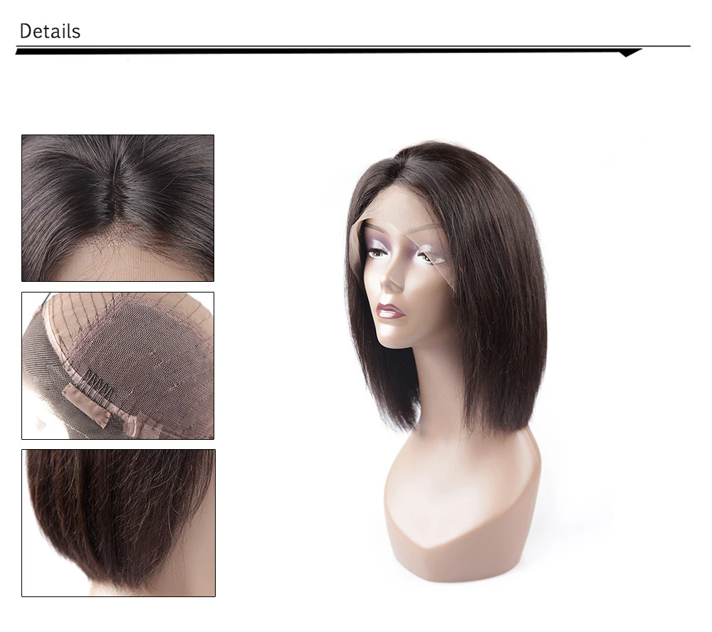 MRSHAIR 13*4 короткий парик с кружевом спереди боб бразильские человеческие волосы Remy прямая шнуровка, парики для черных женщин