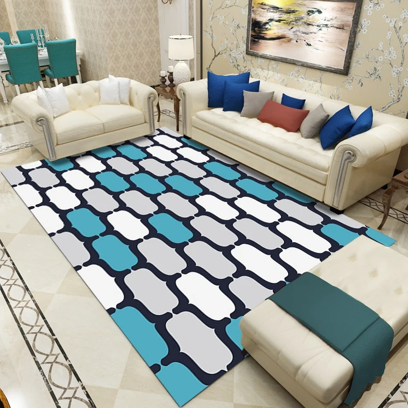 Простой современный ковер для гостиной, диван, Настольный коврик для чая, сделанный на заказ скандинавский геометрический ковер для спальни - Цвет: 10