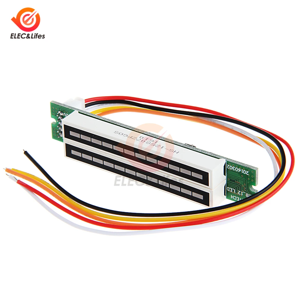 Mini Dual 12-bit LED Music Level Indicator Module Adjustable Audio VU Level Indicator Meter AGC Stereo Amplifier Board DIY Kit