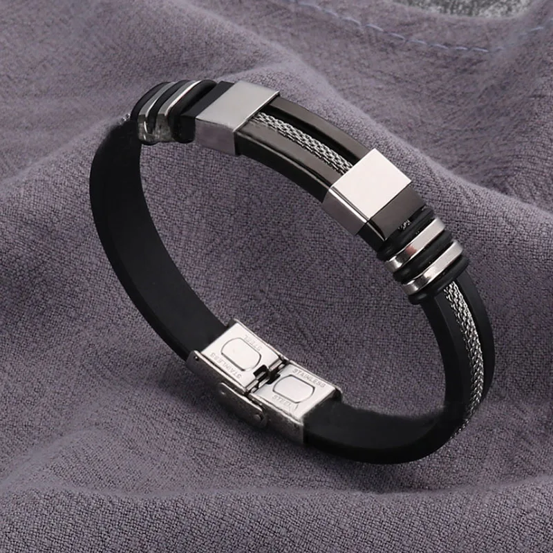LNRRABC кожаный браслет для мужчин Простой ремень на запястье Пряжка Корея ювелирные изделия pulseira masculina браслеты для женщин - Окраска металла: Black 4