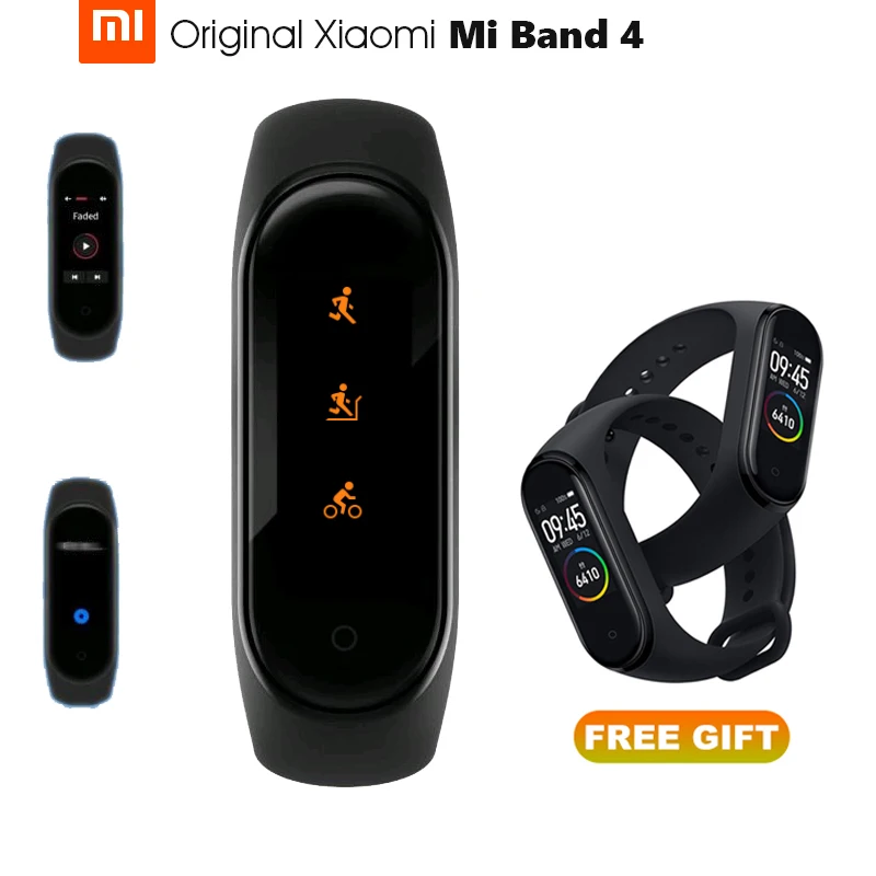 Оригинальный Xiaomi Mi Band 4 новейший умный AI Bluetooth 5,0 Miband 4 браслет пульсометр Фитнес Музыкальный браслет цветной сенсорный экран