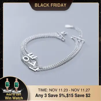 

Bohemian Letter Bracelets 100% 925 Silver Jewelry Charms Bangles Boho Vintage Minimalism Indian Jewelry Bangles for Women