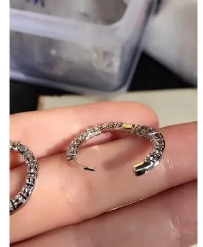 TE034 классический SONA искусственный камень Halo шипованные свадебные серьги, обещание предложить серьги