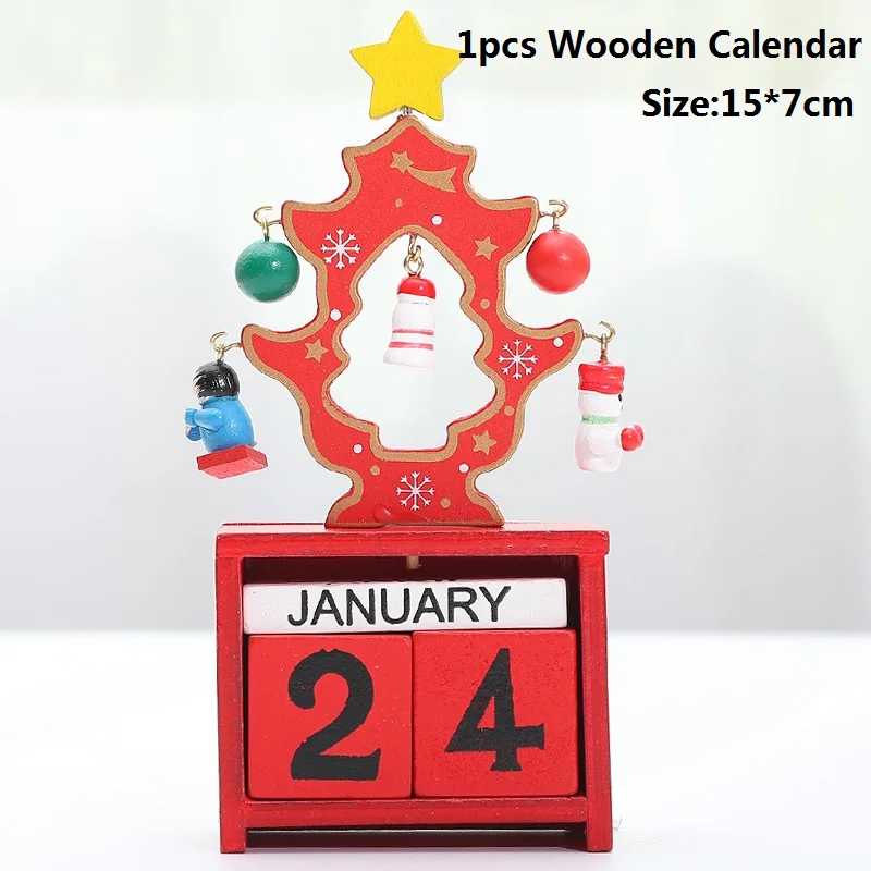 03 Christmas Countdown Calendar Wooden Christmas Advent Calendar Box Christmas Decorations for Home Christmas Kids Gifts Happy New - Цвет: 03