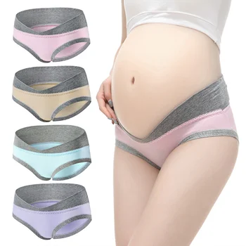 

4PcS/Bag Women Clothing Faja Postparto Pregnant Women 's Low-waist Underwear Seamless Soft Care Abdomen Underwear Pregnancy Pant