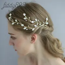 Роскошные золотистые женские свадебные аксессуары для волос, свадебные аксессуары для волос ручной работы