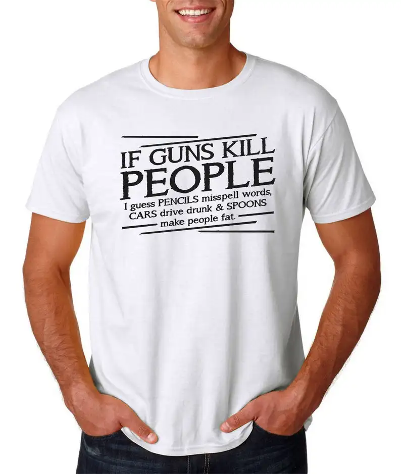 Мужская футболка с коротким рукавом Guns Kill People модная короткими рукавами и